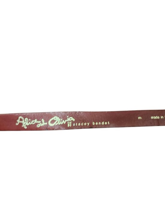 Alice + Olivia Red Genuine Leather Bow Waist Belt Size M Made in Italy main image 4